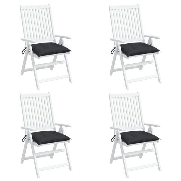 vidaXL Chair Cushions 4 pcs Black 40x40x7 cm Oxford Fabric