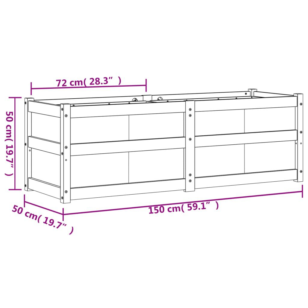 vidaXL Garden Planter Wax Brown 150x50x50 cm Solid Wood Pine