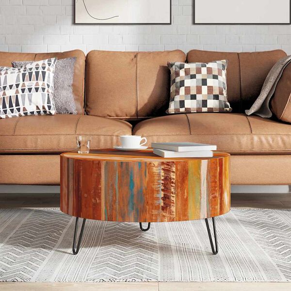vidaXL Coffee Table Solid Reclaimed Wood Round