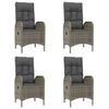vidaXL 5 Piece Garden Dining Set with Cushions Black and Grey Poly Rattan