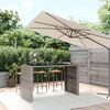 vidaXL Bar Table with Glass Top Grey 185x80x110 cm Poly Rattan