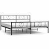 vidaXL Metal Bed Frame without Mattress with Footboard Black 183x213cm