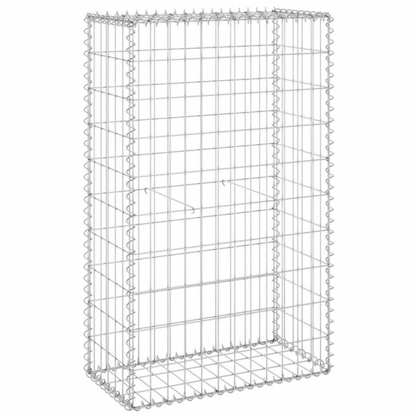 vidaXL Gabion Wall with Covers Galvanised Steel 60x30x100 cm