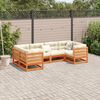 vidaXL 6 Piece Garden Sofa Set with Cushions Wax Brown Solid Wood Pine