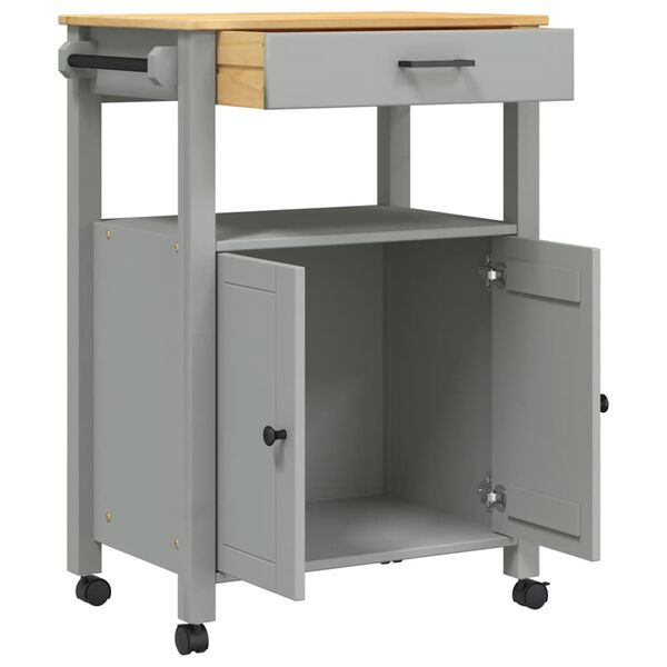 vidaXL Kitchen Trolley MONZA 60x40x90 cm Solid Wood Pine
