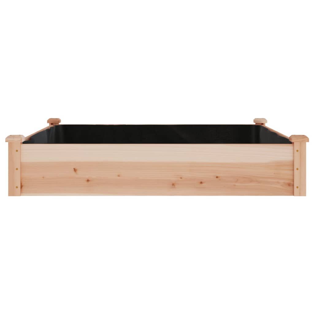 vidaXL Garden Raised Bed with Liner 120x120x25 cm Solid Wood Fir