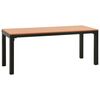 vidaXL 3 Piece Garden Dining Set Steel and WPC Brown and Black