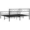 vidaXL Metal Bed Frame without Mattress with Footboard Black 183x213cm