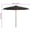 vidaXL Garden Parasol with Wooden Pole 350 cm Anthracite
