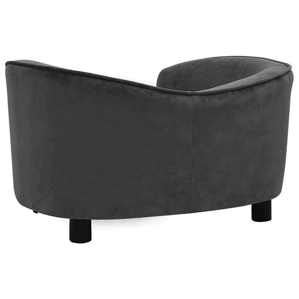 vidaXL Dog Sofa Dark Grey 69x49x40 cm Plush