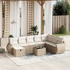 vidaXL 8 Piece Garden Sofa Set with Cushions Beige Poly Rattan