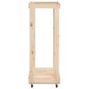 vidaXL Log Holder with Wheels 76.5x40x108 cm Solid Wood Pine