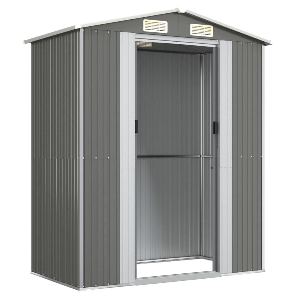 vidaXL Garden Shed Light Grey 192x108x223 cm Galvanised Steel