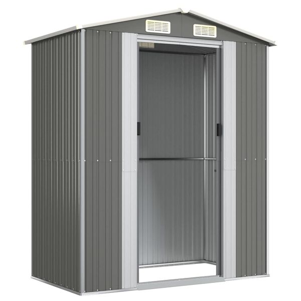 vidaXL Garden Shed Light Grey 192x108x223 cm Galvanised Steel