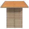 vidaXL Garden Table with Acacia Wood Top Beige 190x80x74 cm Poly Rattan