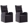 vidaXL 7 Piece Garden Dining Set Black