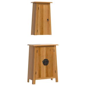 vidaXL 2 Piece Bathroom Furniture Set Solid Wood Pine