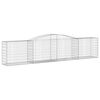 vidaXL Arched Gabion Baskets 4 pcs 400x50x80/100 cm Galvanised Iron