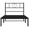 vidaXL Metal Bed Frame without Mattress with Headboard Black 100x190cm