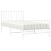 vidaXL Metal Bed Frame without Mattress with Footboard&nbsp;White 100x200cm