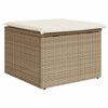 vidaXL Garden Stool with Cushion Beige 55x55x37 cm Poly Rattan
