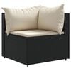 vidaXL 7 Piece Garden Lounge Set with Cushions Black Poly Rattan