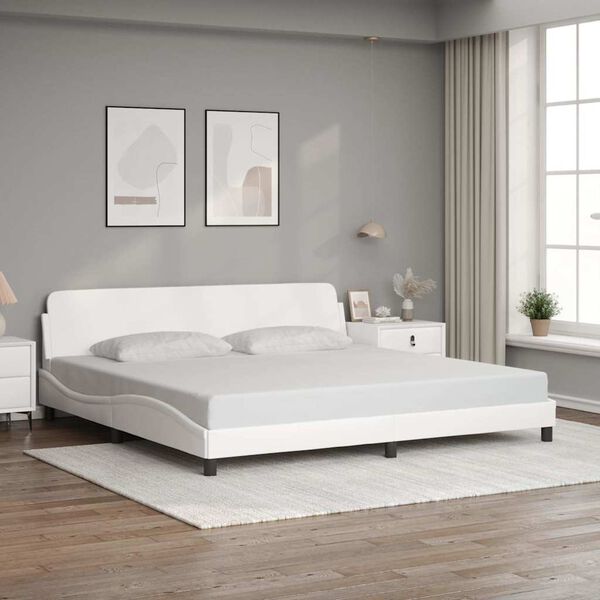 vidaXL Bed Frame "Dover" White 193x203 cm Faux Leather