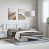 vidaXL Metal Bed Frame without Mattress with Headboard White 150x200cm