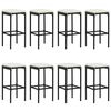 vidaXL 9 Piece Garden Bar Set with Cushions Black Poly Rattan