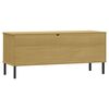 vidaXL Shoe Rack with Metal Legs Brown 106x35x45 cm Solid Wood OSLO