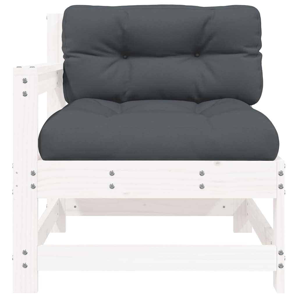 vidaXL Garden Chair with Cushions White Solid Wood Pine