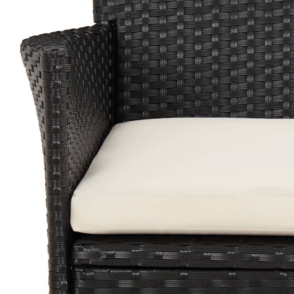 vidaXL Garden Chairs with Cushions 4 pcs Poly Rattan Black