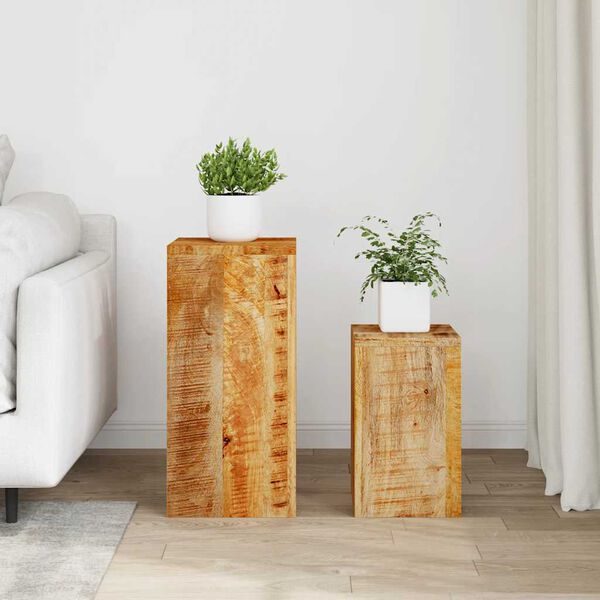 vidaXL Plant Stands 2 pcs Solid Mango Wood