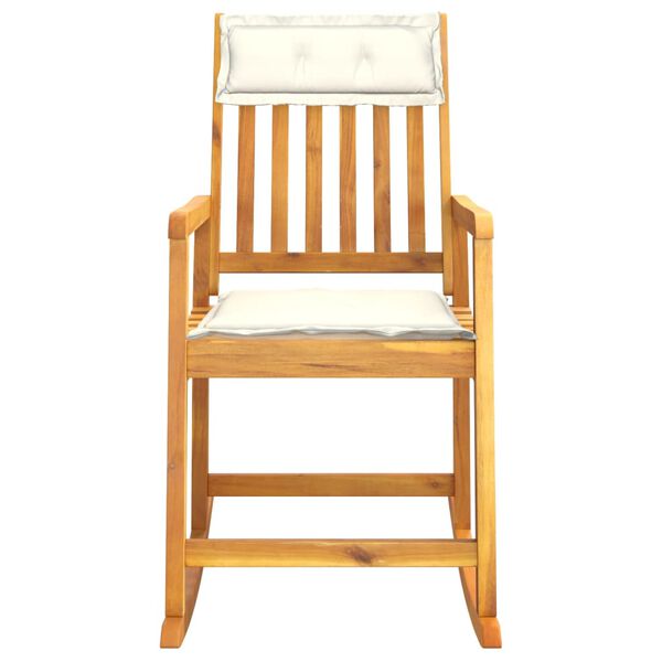 vidaXL Rocking Chair with Cushions Solid Wood Acacia