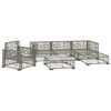 vidaXL 6 Piece Garden Lounge Set with Cushions Poly Rattan grey