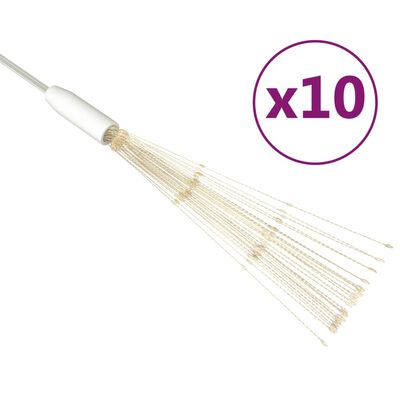 vidaXL Outdoor Christmas Firecrack Lights 10pcs Warm White 20cm 1400LEDs