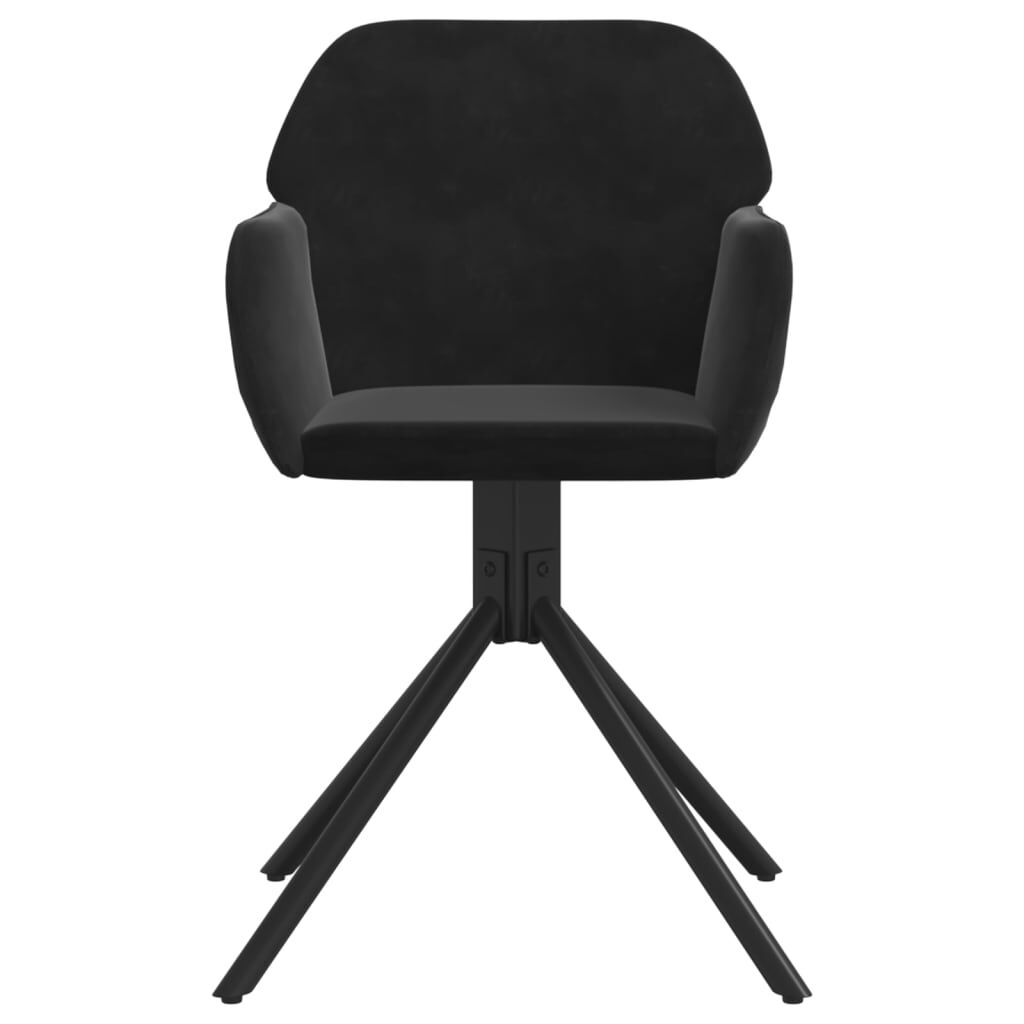 vidaXL Swivel Dining Chairs 2 pcs Black Velvet
