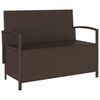 vidaXL Garden Storage Bench with Cushion Brown Poly Rattan