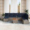 vidaXL Garden Sofa Set with Cushion 9 pcs Grey Poly rattan