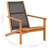 vidaXL Garden Lounge Chair Black Solid Eucalyptus Wood and Textilene