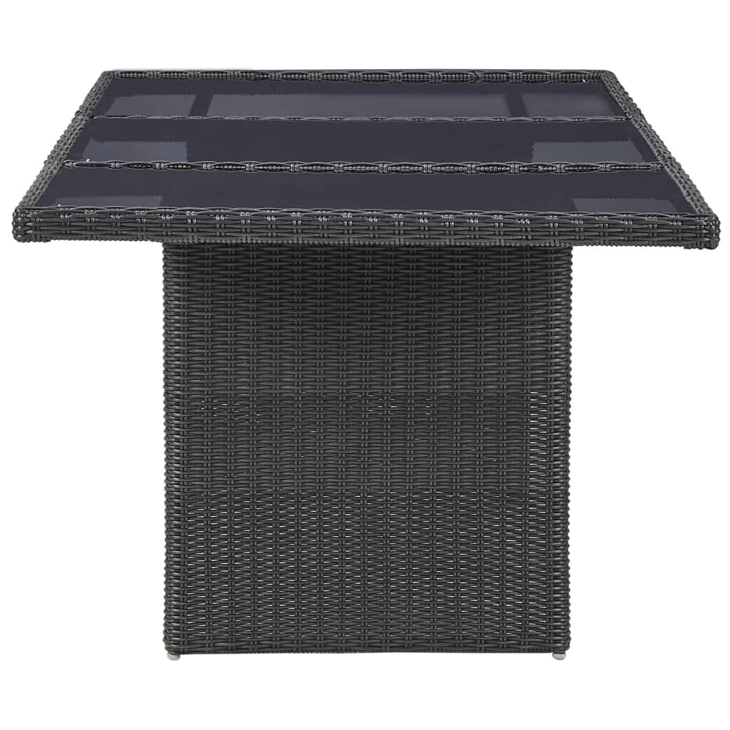 vidaXL 7 Piece Garden Dining Set Poly Rattan Black