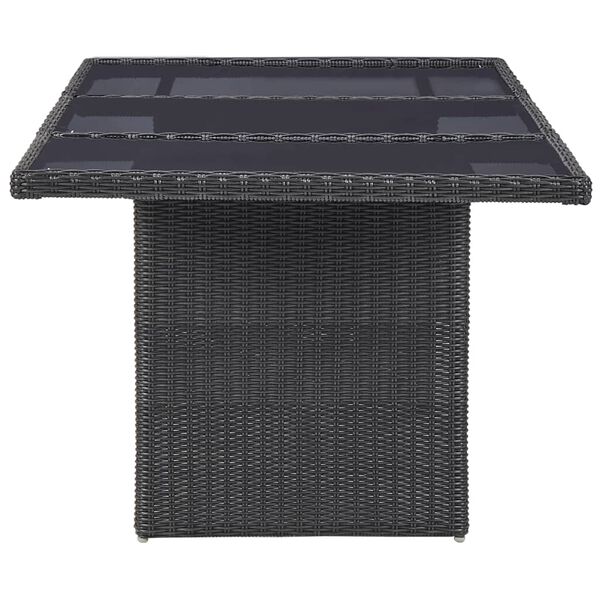 vidaXL 7 Piece Garden Dining Set Poly Rattan Black