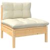 vidaXL 2-Seater Garden Sofa with Cream Cushions Solid Pinewood