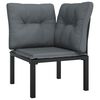 vidaXL 7 Piece Garden Lounge Set Black and Grey Poly Rattan