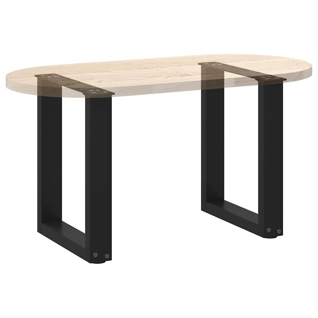 vidaXL Coffee Table Legs U-Shaped 2 pcs Black 28x(42-43) cm Steel