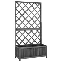 vidaXL Garden Trellis Planter Black 70x30x135 cm Solid Firwood