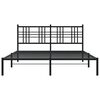 vidaXL Metal Bed Frame without Mattress with Headboard Black 150x200cm