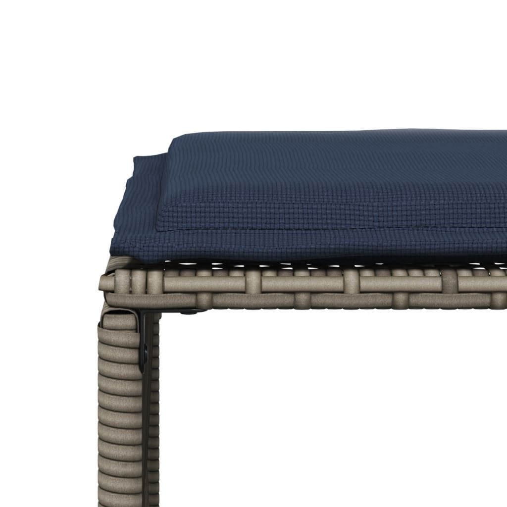 vidaXL 7 Piece Garden Dining Set with Cushions Grey Poly Rattan