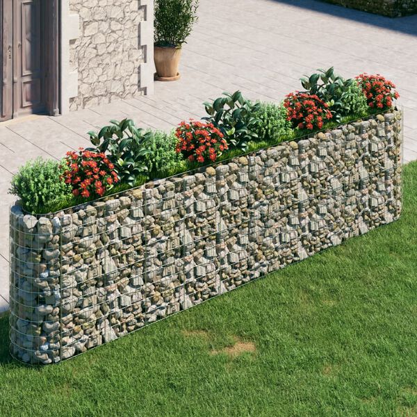 vidaXL Gabion Raised Bed Galvanised Iron 400x50x100 cm
