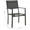 vidaXL Garden Chairs 2 pcs Textilene and Steel Black and Anthracite